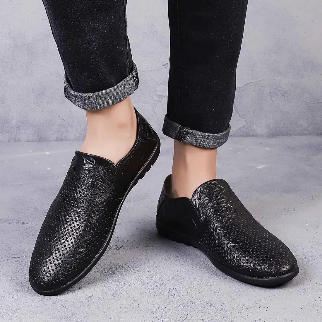 Minishion Mens Casual Shoes Breathable Summer Slip ons 9805#