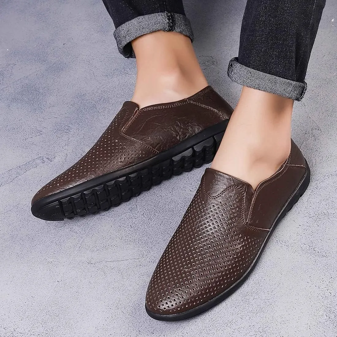 Minishion Mens Casual Shoes Breathable Summer Slip ons 9805#