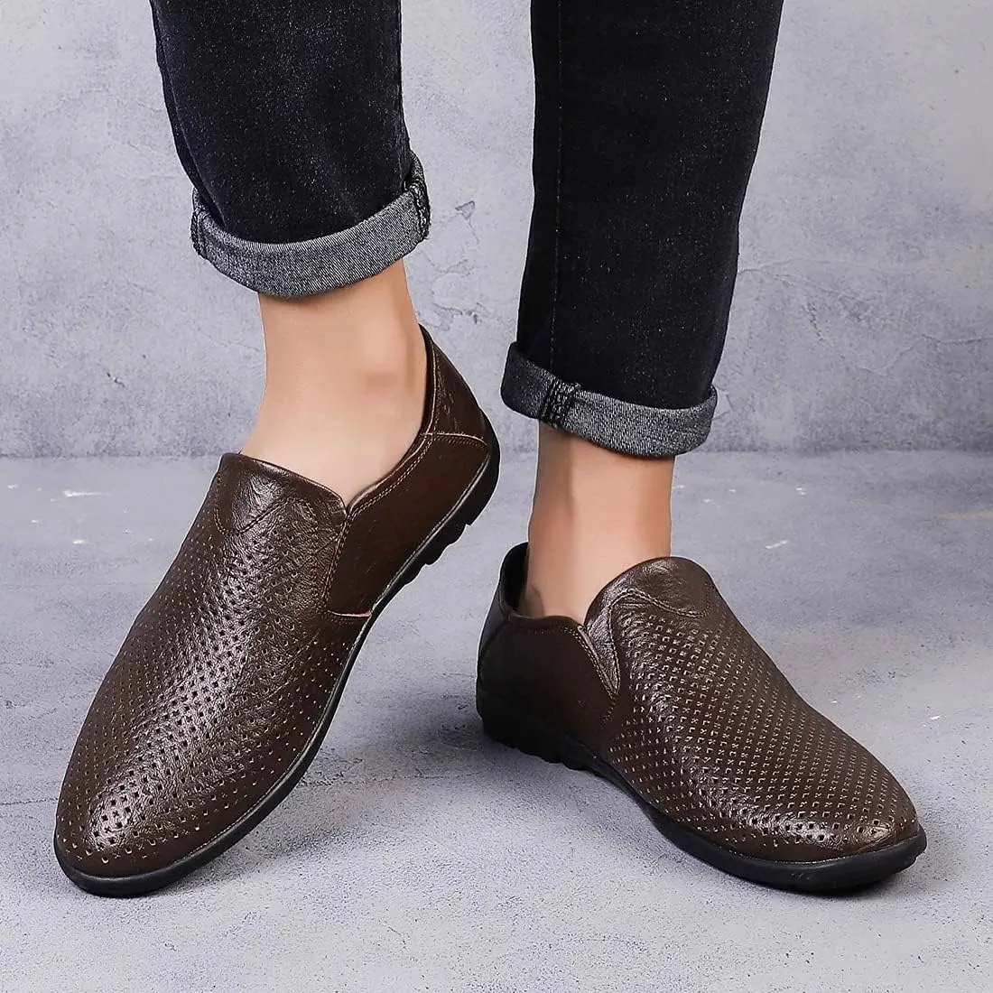 Minishion Mens Casual Shoes Breathable Summer Slip ons 9805#