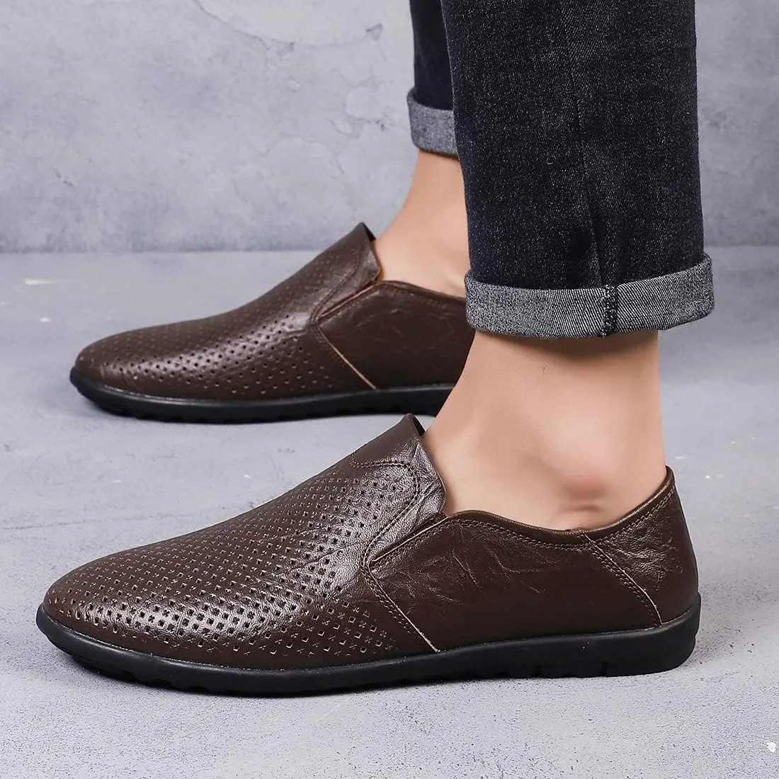 Minishion Mens Casual Shoes Breathable Summer Slip ons 9805#
