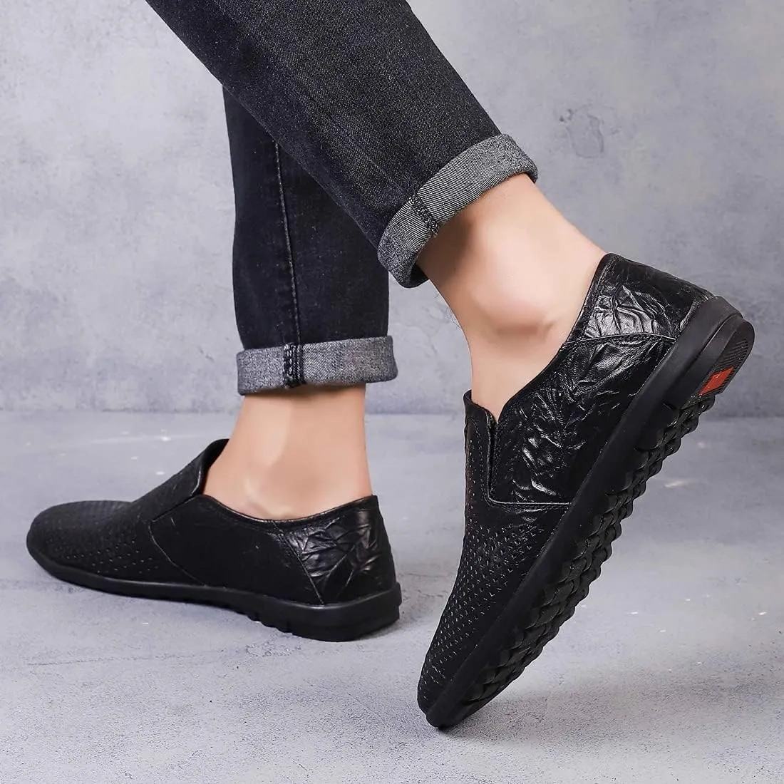 Minishion Mens Casual Shoes Breathable Summer Slip ons 9805#