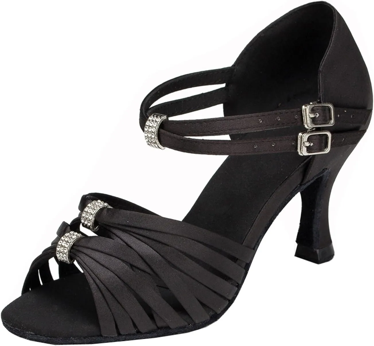 Minishion Women's Satin Latin Ballroom Dance Shoes Wedding Evening Sandals