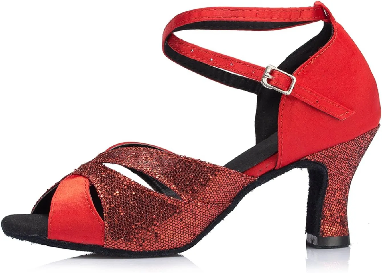Minishion Women's TH120 High Heel Satin Wedding Ballroom Latin Taogo Dance Sandals
