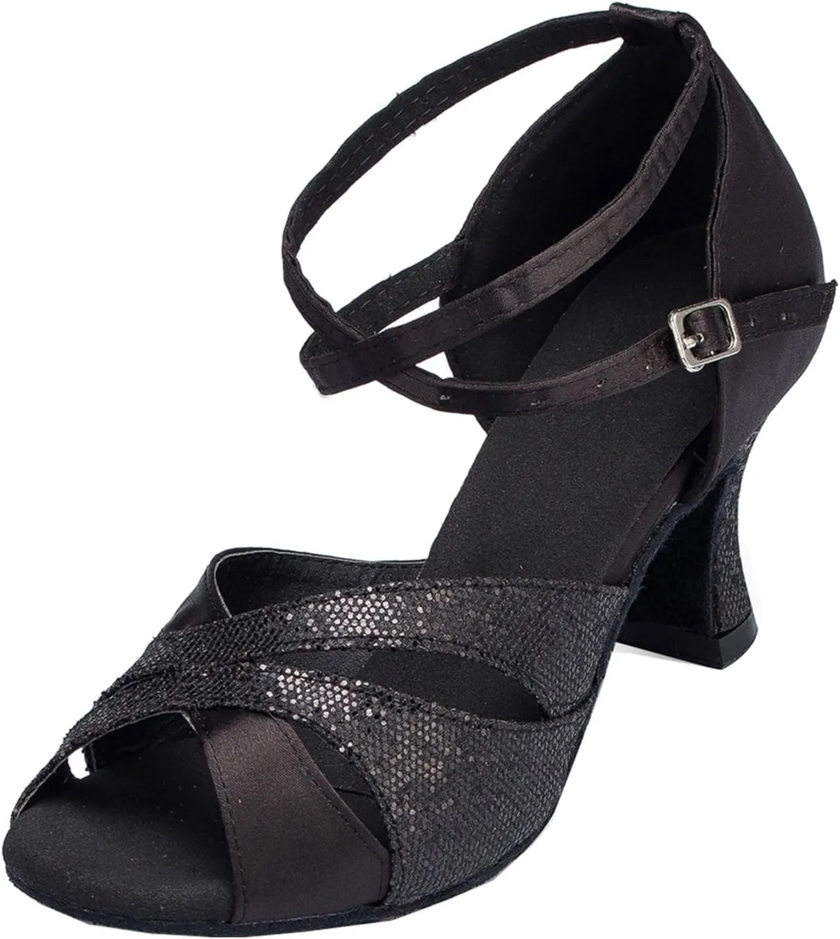Minishion Women's TH120 High Heel Satin Wedding Ballroom Latin Taogo Dance Sandals