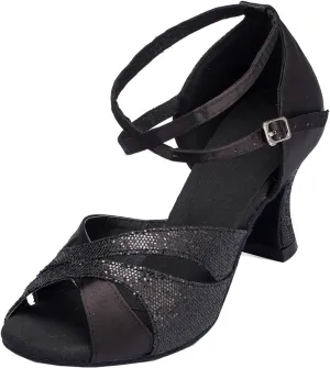 Minishion Women's TH120 High Heel Satin Wedding Ballroom Latin Taogo Dance Sandals