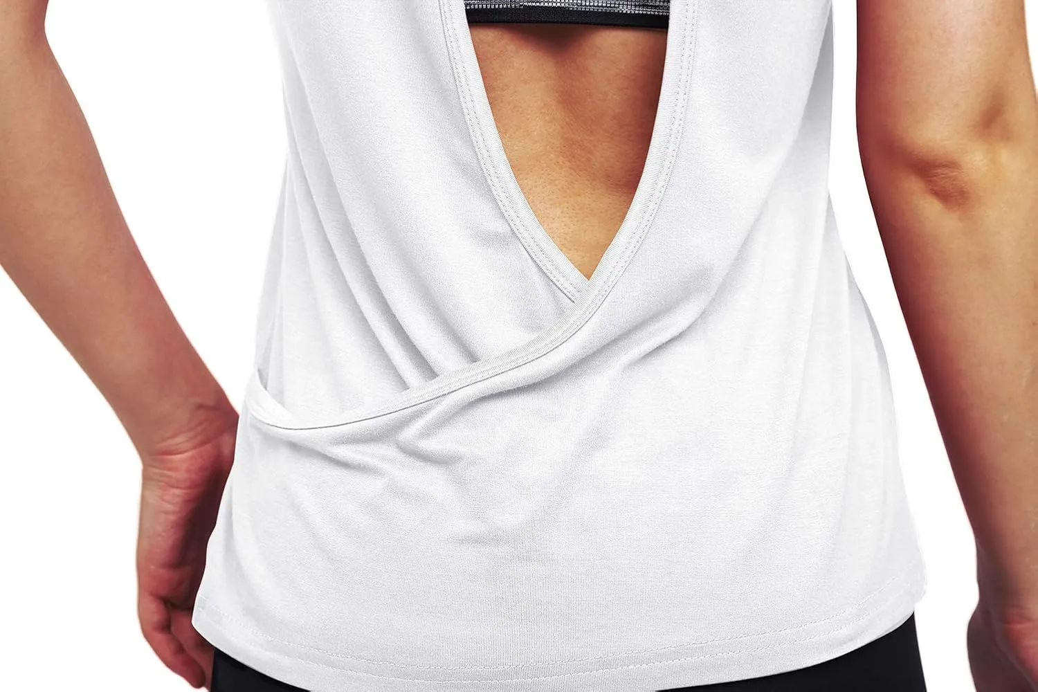 Mippo Workout Tops for Women Open Back Shirts Yoga Athletic Tops Running Muscle Tank Tops
