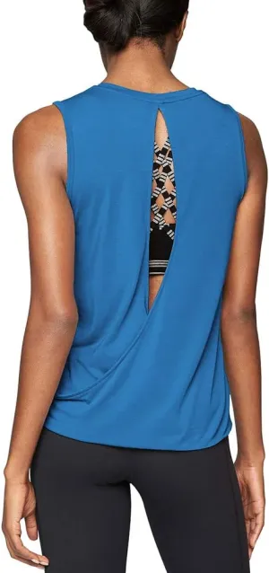 Mippo Workout Tops for Women Open Back Shirts Yoga Athletic Tops Running Muscle Tank Tops