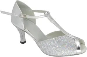 Misu Women's Peep Toe Sandals Latin Salsa Tango Practice Ballroom Dance Shoes with 2.75" Heel