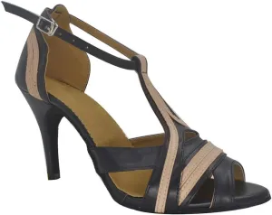 Misu Women's Peep Toe Sandals Latin Salsa Tango Practice Ballroom Dance Shoes with 3.9" Heel