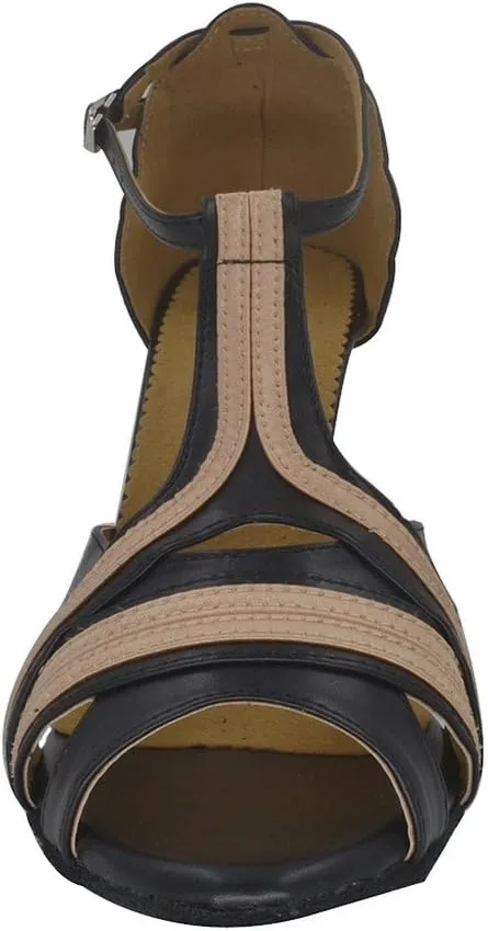 Misu Women's Peep Toe Sandals Latin Salsa Tango Practice Ballroom Dance Shoes with 3.9" Heel
