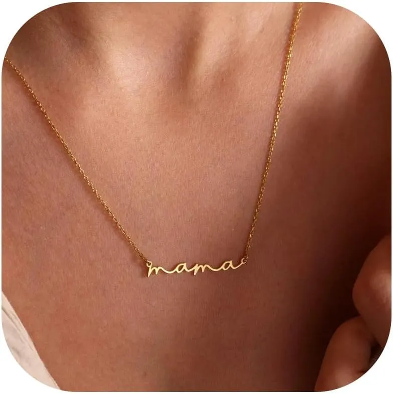 Mom Necklace for Women New Mom Necklaces Adjustable Mama Layered Necklaces Gift for Mothers Day, Birthday, Grandma, Wife