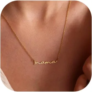 Mom Necklace for Women New Mom Necklaces Adjustable Mama Layered Necklaces Gift for Mothers Day, Birthday, Grandma, Wife