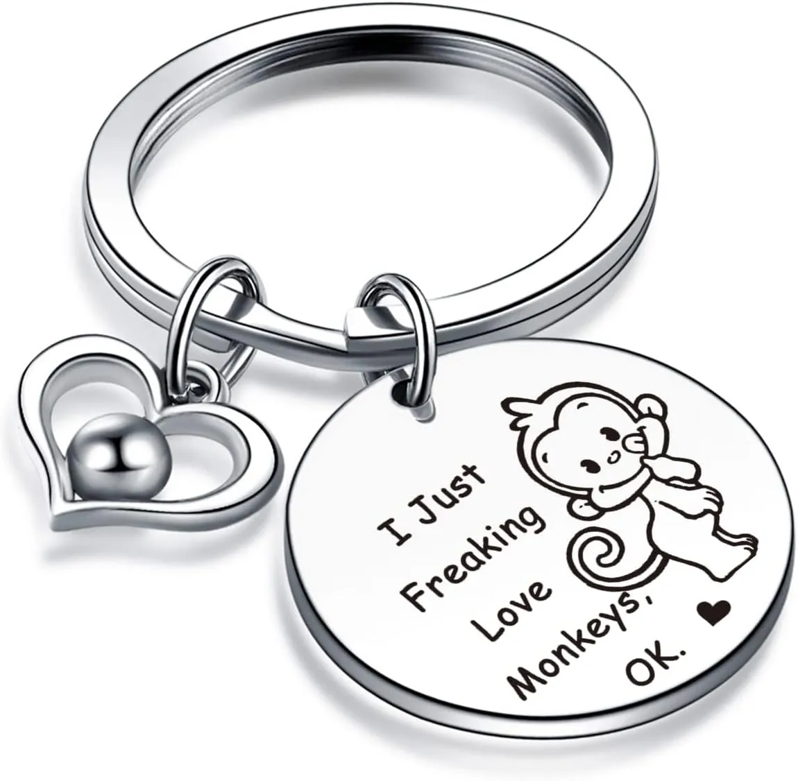 Monkey Keychain Cousin Keychain Monkey Lover Jewelry Daughter Keychain Monkey Mom Jewelry Monkey Jewelry Monkey Dad Gift Monkey Lover Keychain