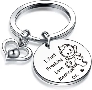 Monkey Keychain Cousin Keychain Monkey Lover Jewelry Daughter Keychain Monkey Mom Jewelry Monkey Jewelry Monkey Dad Gift Monkey Lover Keychain