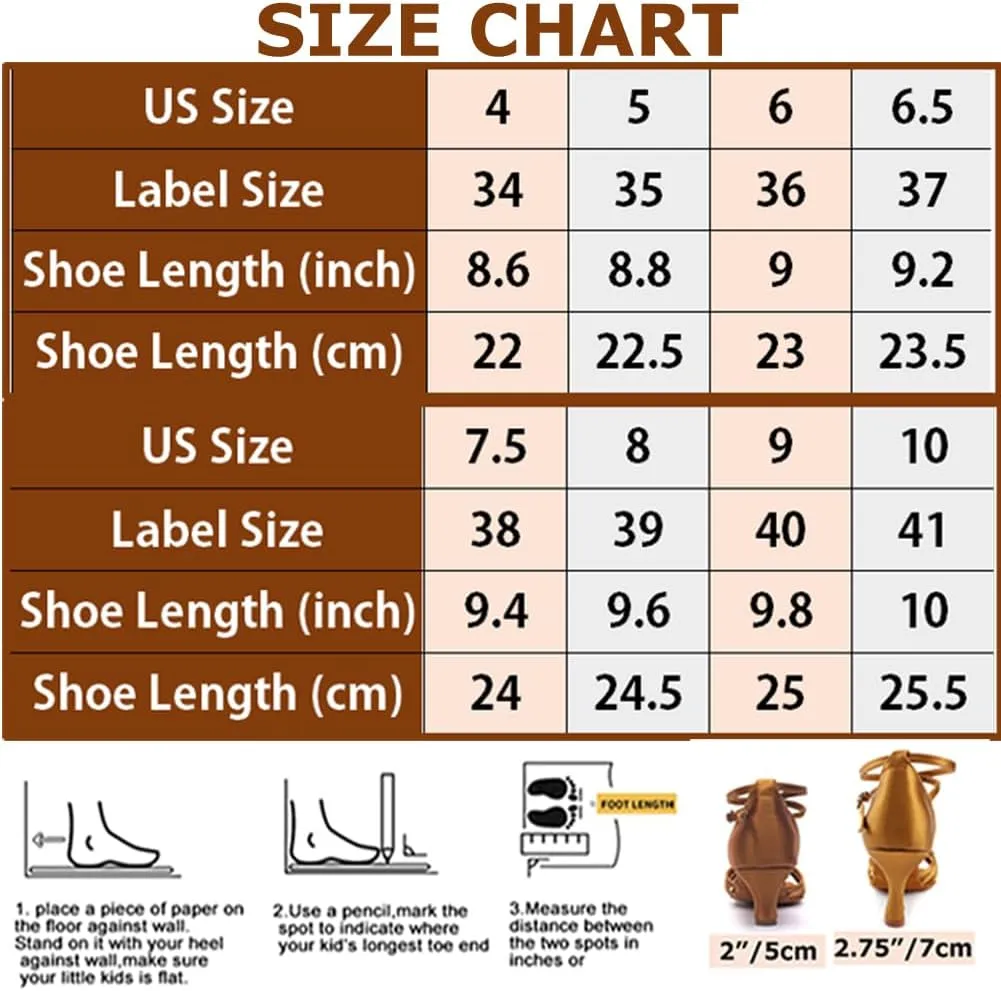 MSMAX Latin Dance Shoes High Heel Jazz Ballroom Dancing Sandals for Women