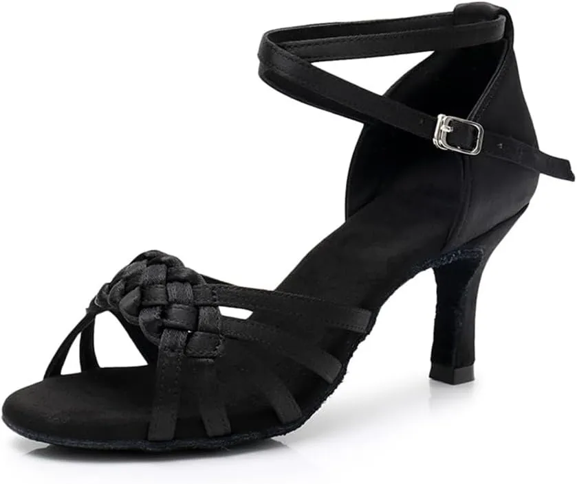 MSMAX Latin Dance Shoes High Heel Jazz Ballroom Dancing Sandals for Women