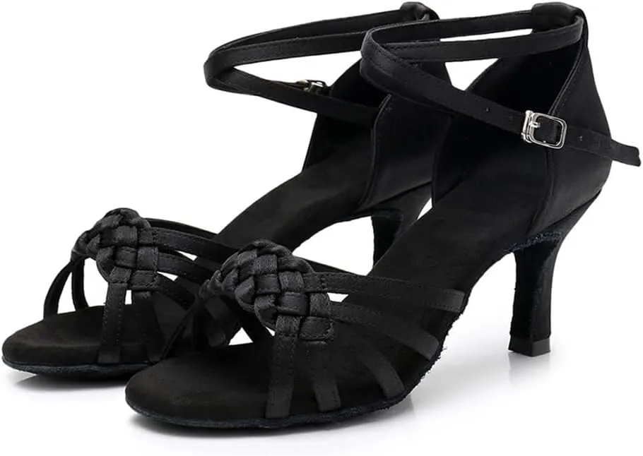 MSMAX Latin Dance Shoes High Heel Jazz Ballroom Dancing Sandals for Women
