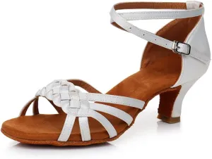 MSMAX Latin Dance Shoes High Heel Jazz Ballroom Dancing Sandals for Women