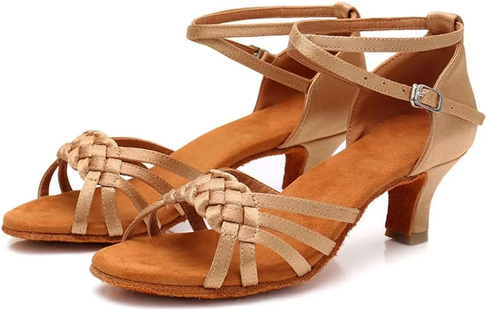 MSMAX Latin Dance Shoes High Heel Jazz Ballroom Dancing Sandals for Women