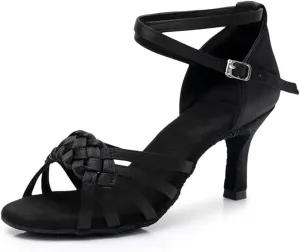 MSMAX Latin Dance Shoes High Heel Jazz Ballroom Dancing Sandals for Women