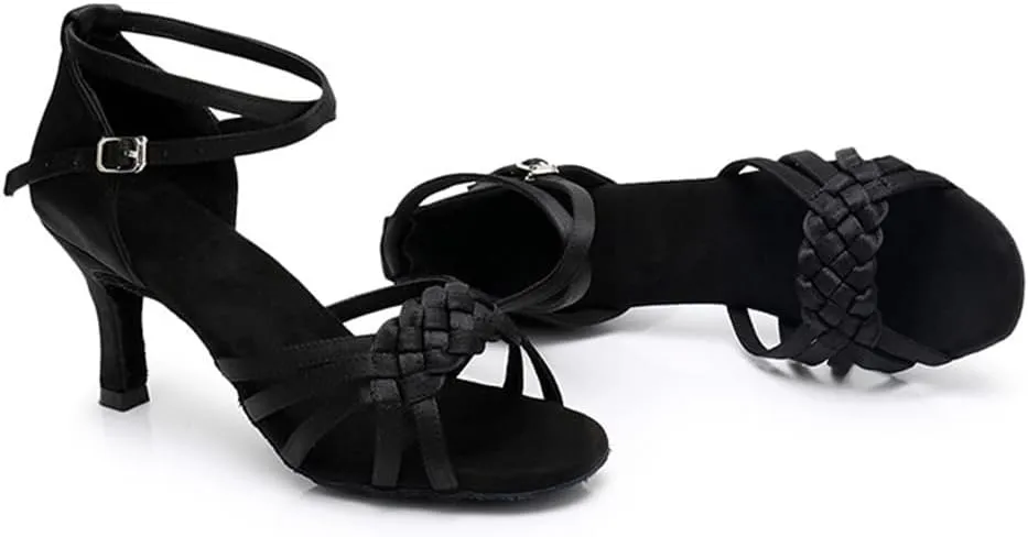 MSMAX Latin Dance Shoes High Heel Jazz Ballroom Dancing Sandals for Women