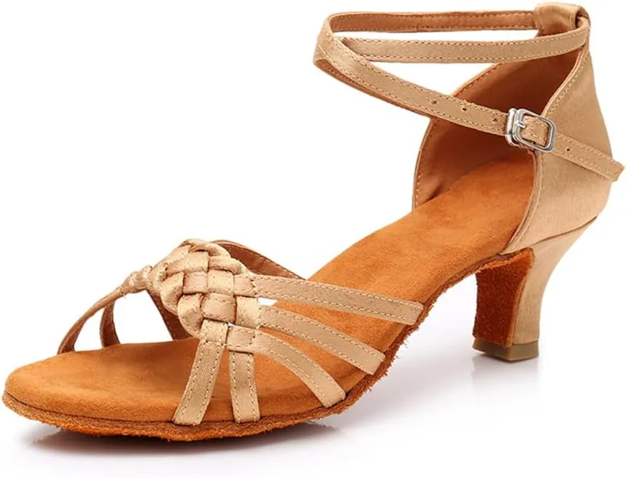 MSMAX Latin Dance Shoes High Heel Jazz Ballroom Dancing Sandals for Women