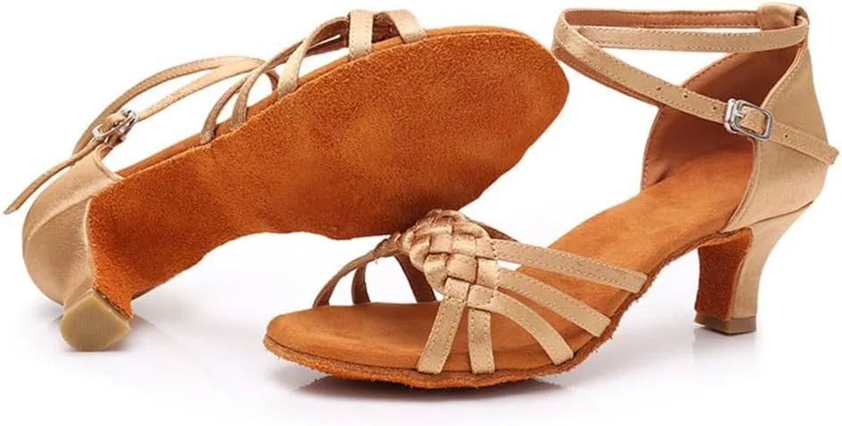 MSMAX Latin Dance Shoes High Heel Jazz Ballroom Dancing Sandals for Women