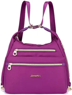 Multi-Pocket Crossbody Bag for Women Convertible Nylon Shoulder Bag Travel Backpack Purse