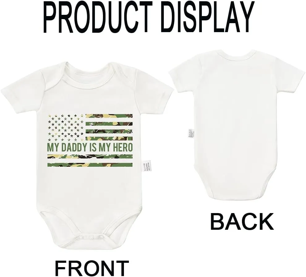 My Daddy is My Hero Bodysuits, Boy Girl Toddler Newborn Gifts Cotton Romper Short Sleeve Jumpsuit Outfits 0-24 Months