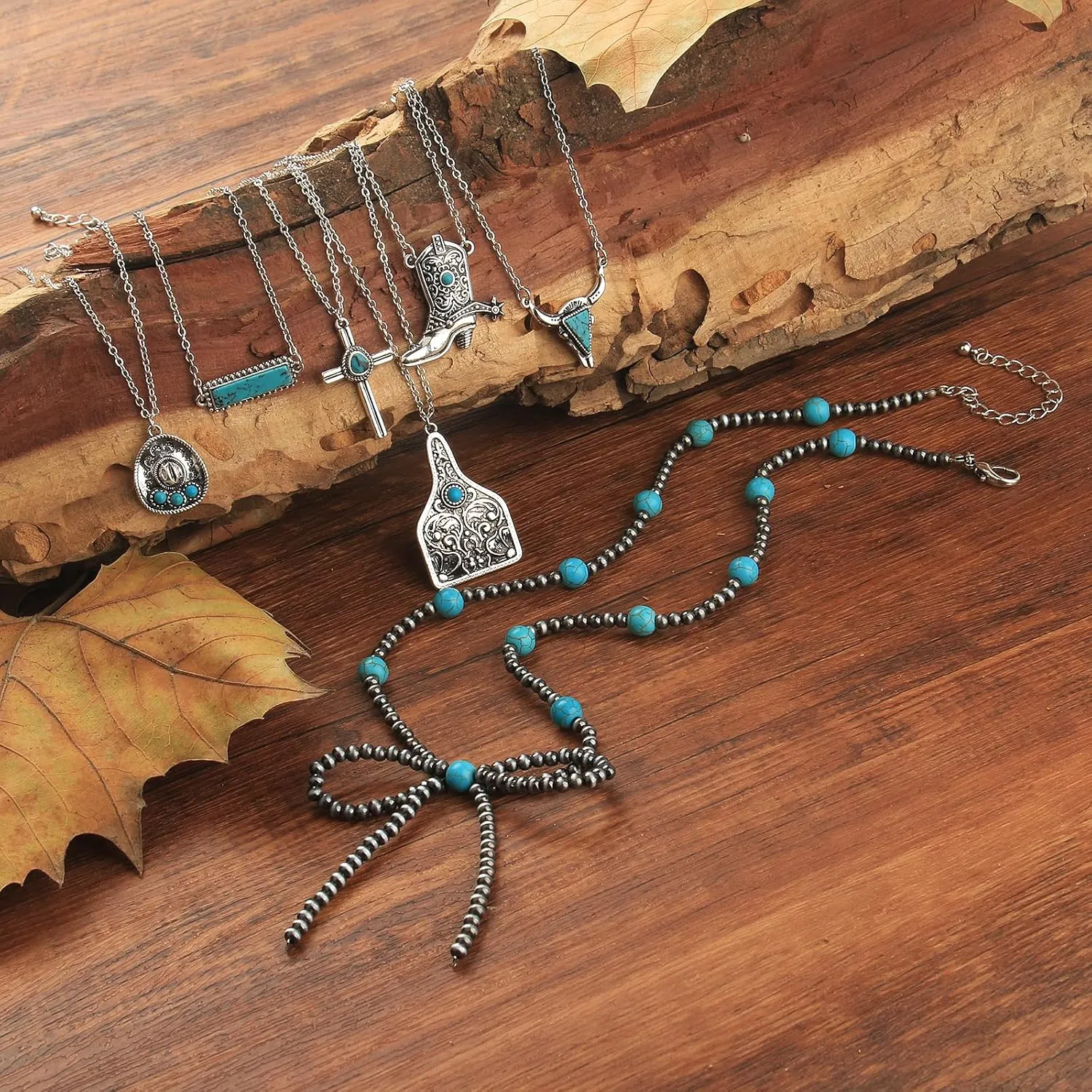 Navajo Pearl Bow Necklace Western Jewelry for Women Cowgirl Turquoise Necklaces Jewelry