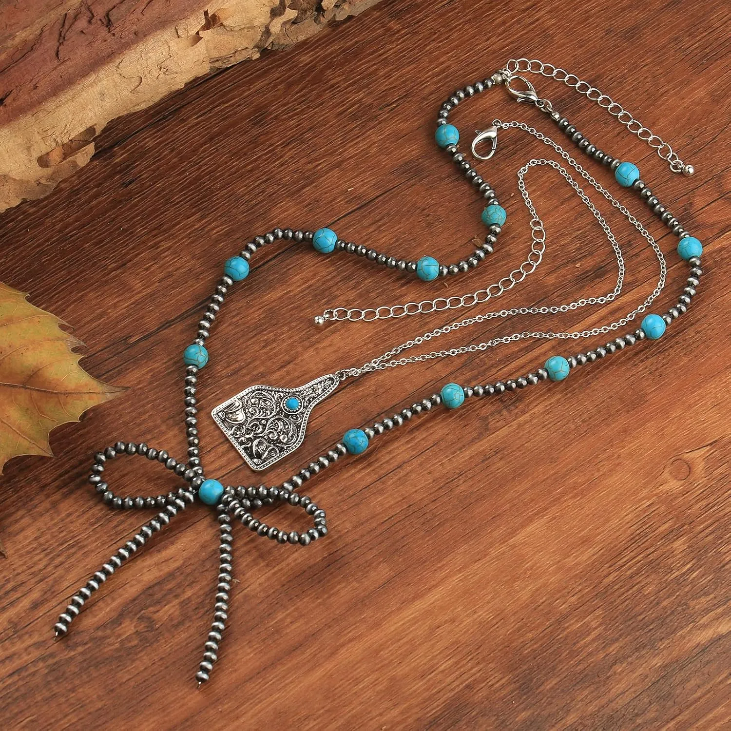 Navajo Pearl Bow Necklace Western Jewelry for Women Cowgirl Turquoise Necklaces Jewelry