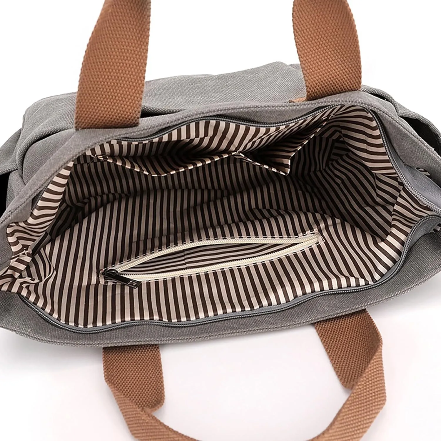 New Fashionable Layer Crossbody Bag Lightweight Canvas Casual Hiking Bag Men Leather Briefcase Bags (Black, One Size)