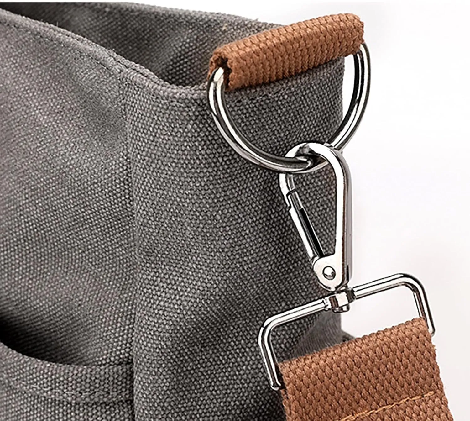 New Fashionable Layer Crossbody Bags Lightweight Canvas Casual Hiking Bags Men Leather Briefcase Bag (Grey, One Size)