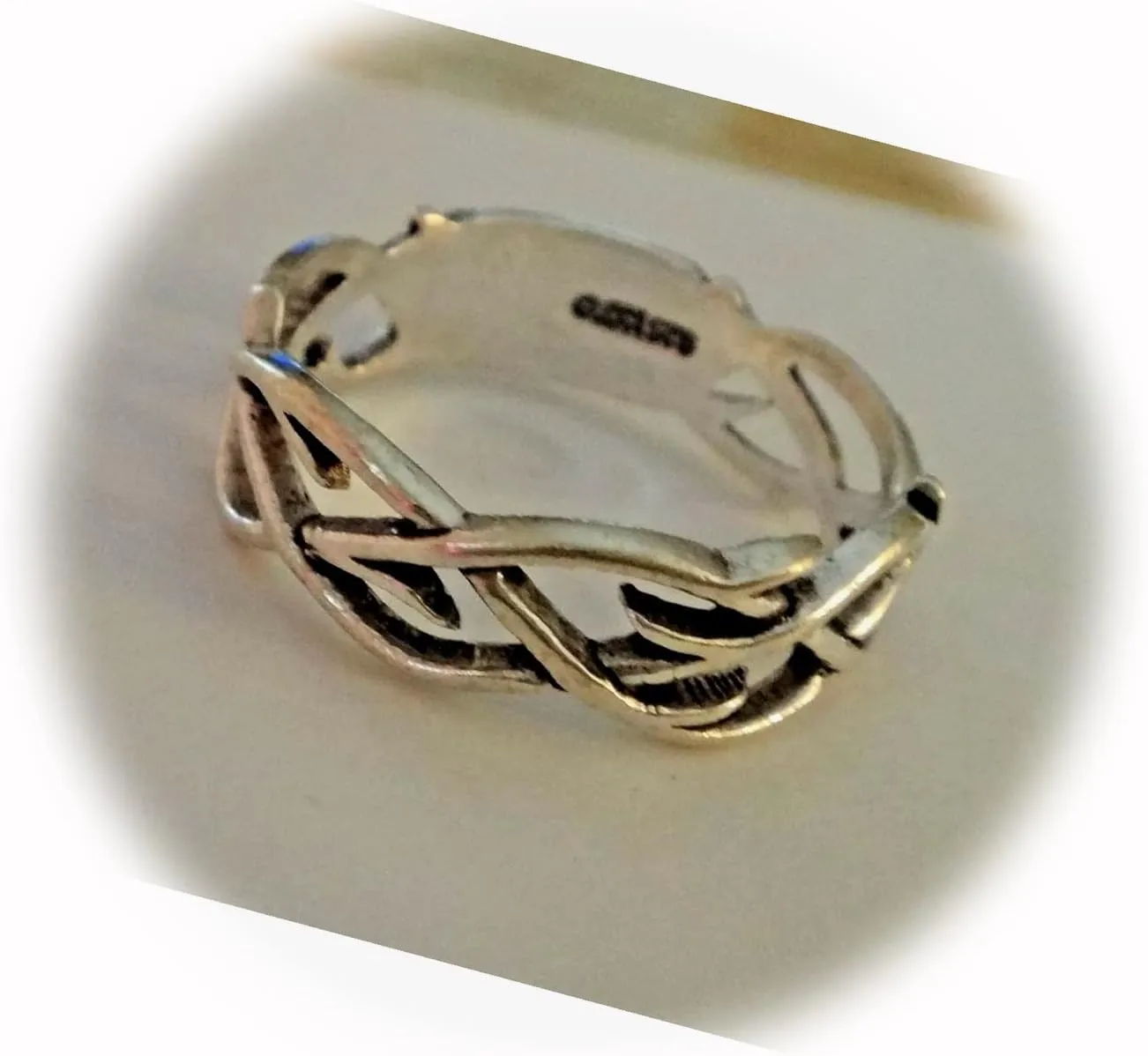 New Sterling Silver 7mm Wide Band Crown of Thorns Religious Ring CII4516SEE