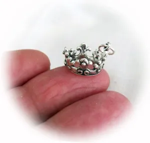 New Sterling Silver Crown Charm ME1092MOOO