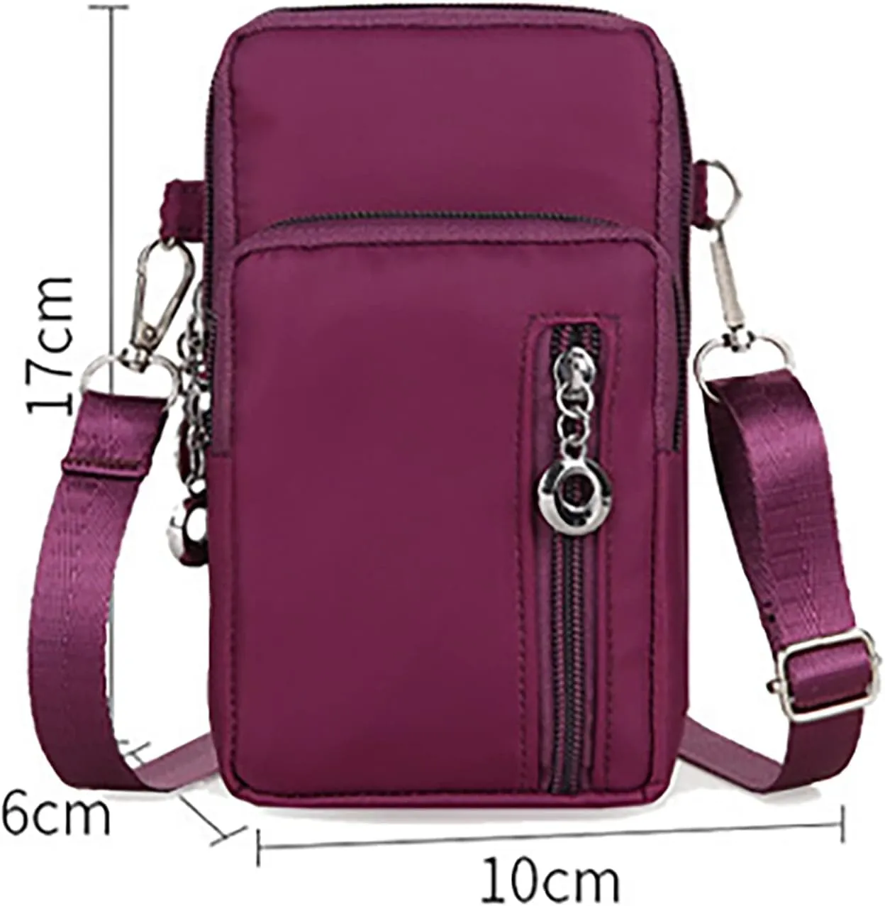 New Women's Crossbody Bags Korean Hanging Neck Mobile Phone Bags Wrist Wallet Mobile Phone Bag Small (Red, One Size)
