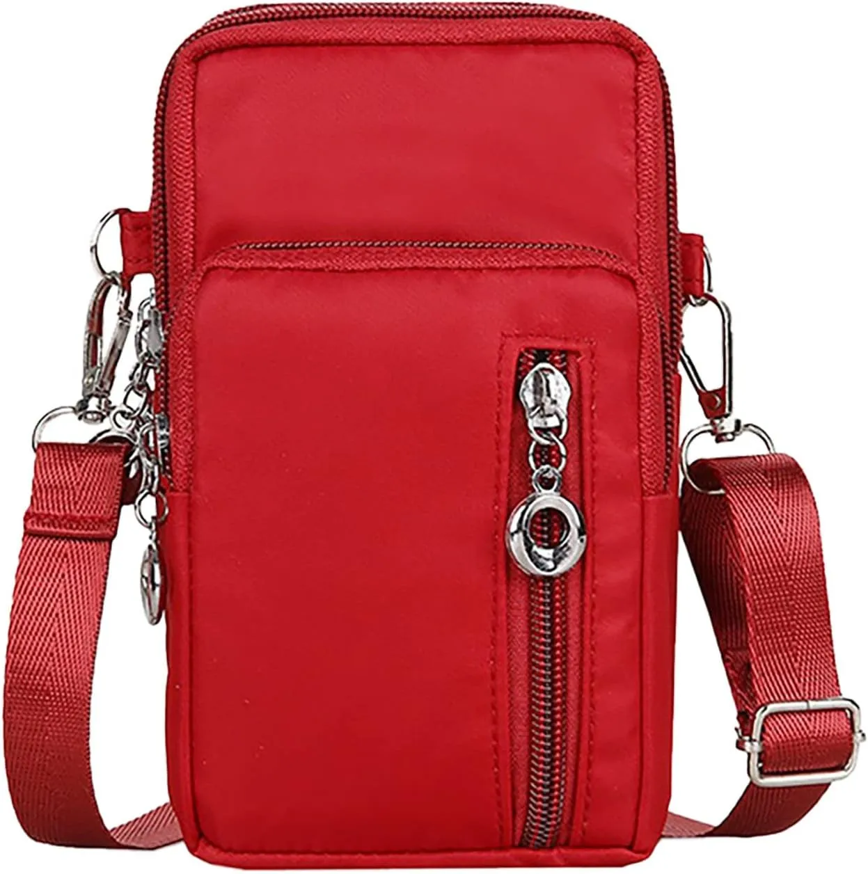 New Women's Crossbody Bags Korean Hanging Neck Mobile Phone Bags Wrist Wallet Mobile Phone Bag Small (Red, One Size)