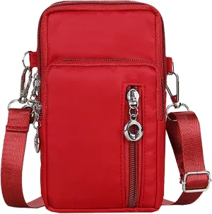 New Women's Crossbody Bags Korean Hanging Neck Mobile Phone Bags Wrist Wallet Mobile Phone Bag Small (Red, One Size)