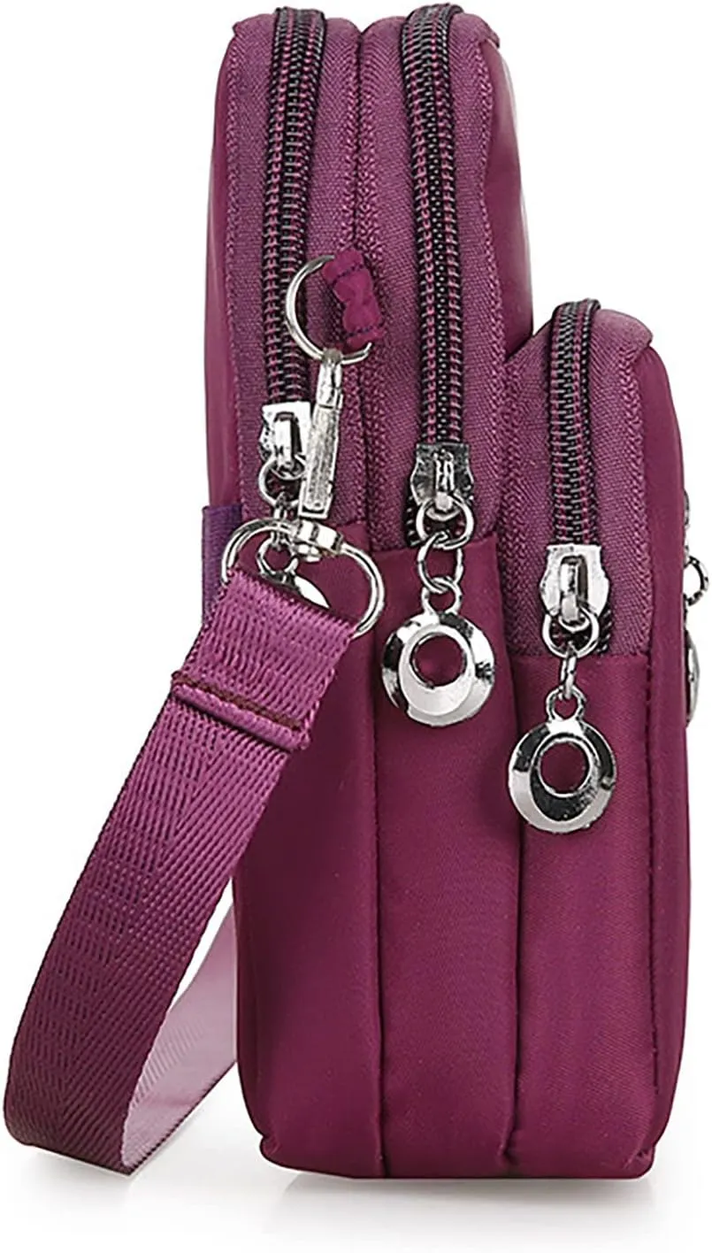 New Women's Crossbody Bags Korean Hanging Neck Mobile Phone Bags Wrist Wallet Mobile Phone Bag Small (Red, One Size)