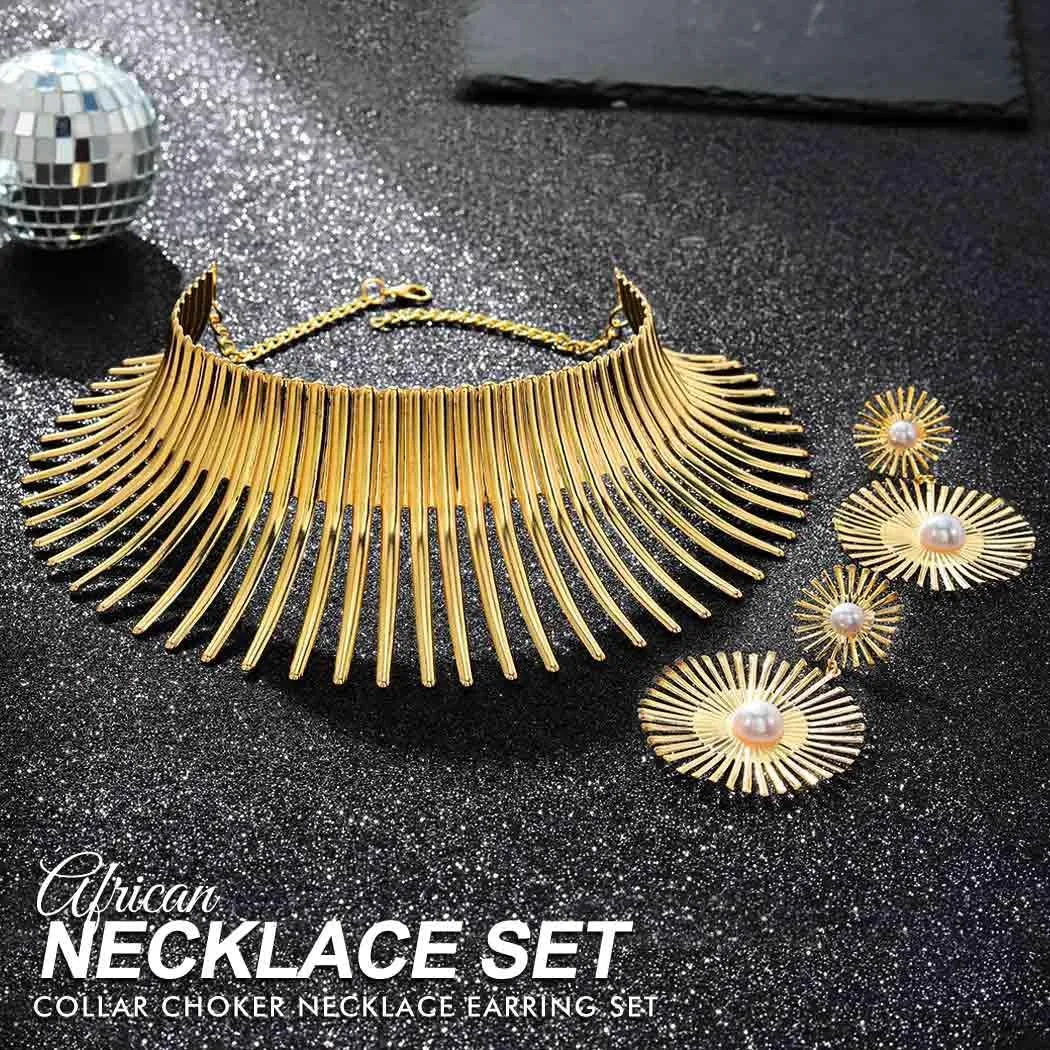 Nicute African Necklace Jewelry Sets Gold Choker Necklaces Jewelry Set for Women
