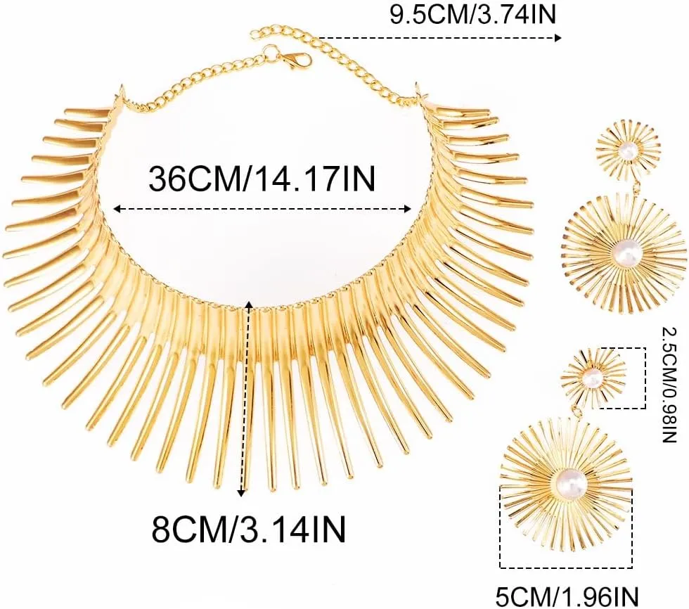 Nicute African Necklace Jewelry Sets Gold Choker Necklaces Jewelry Set for Women