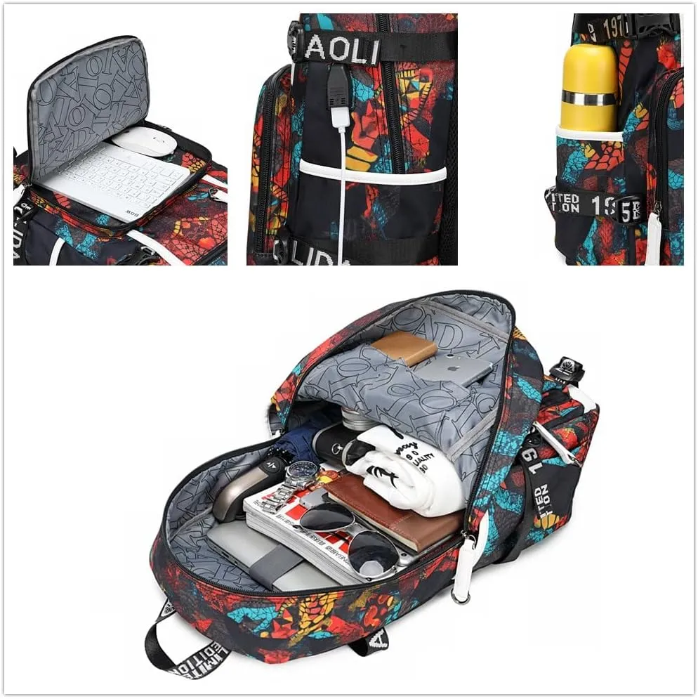 No. 30 Basketball Player Multifunctional Backpacks Sports Fan Bookbag Travel Student Backpack (D2)