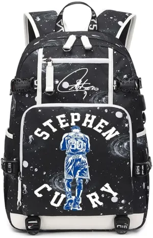 No. 30 Basketball Player Multifunctional Backpacks Sports Fan Bookbag Travel Student Backpack (Q1)