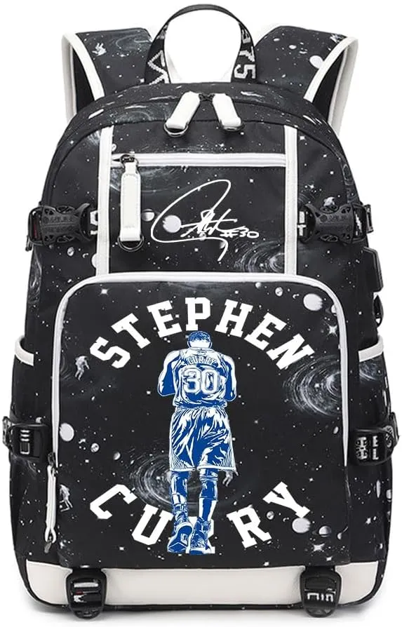 No. 30 Basketball Player Multifunctional Backpacks Sports Fan Bookbag Travel Student Backpack (Q1)