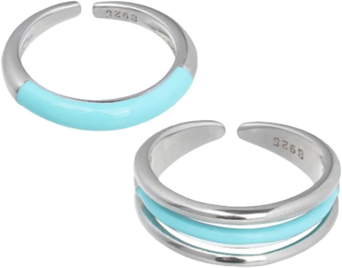 NOLITOY Adjustable Ring Set Silver Jewelry Set Fashion Ring for Birthday Jewelry