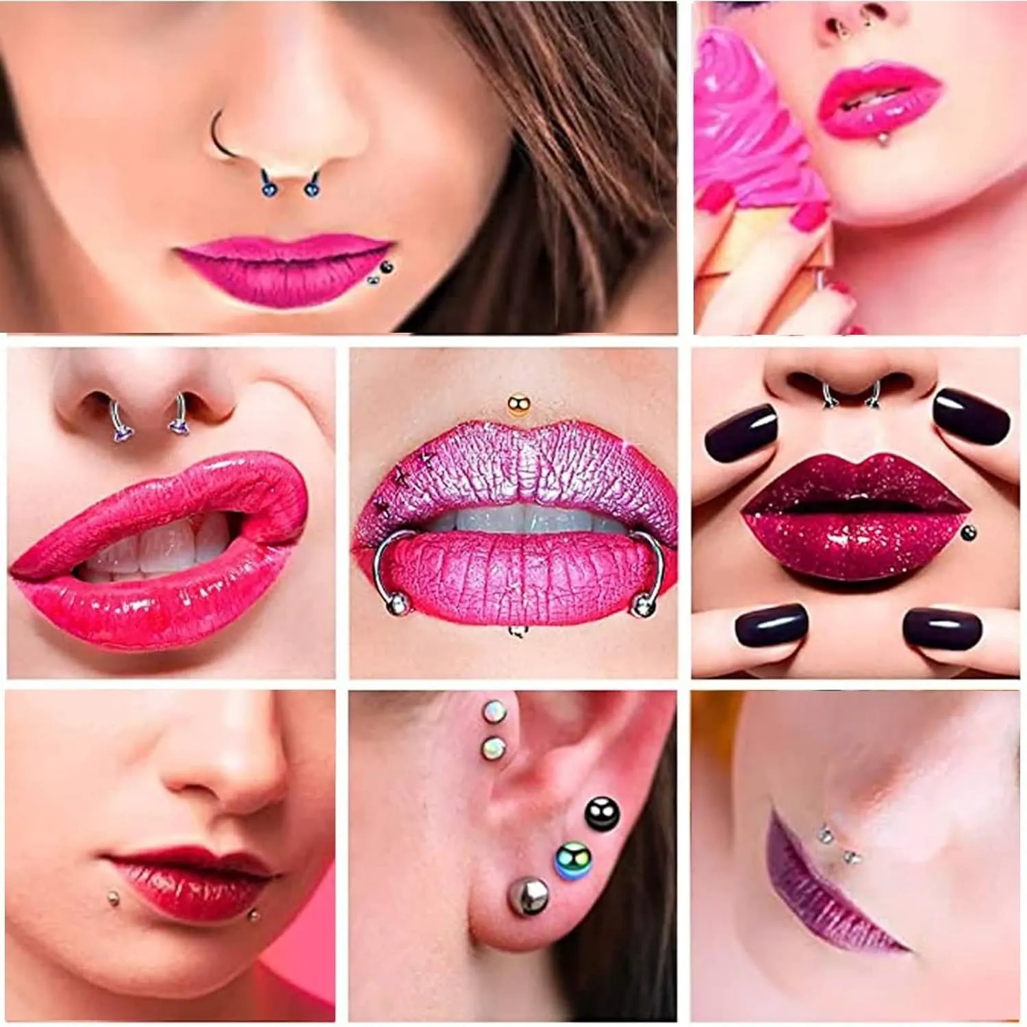 Nose Piercing Jewelry, Stainless Steel Piercing Jewelry 1Pc Eyebrow Ring 1.2mm Thickness White Round Cubic Zirconia C Shape Piercing Jewelry Gift