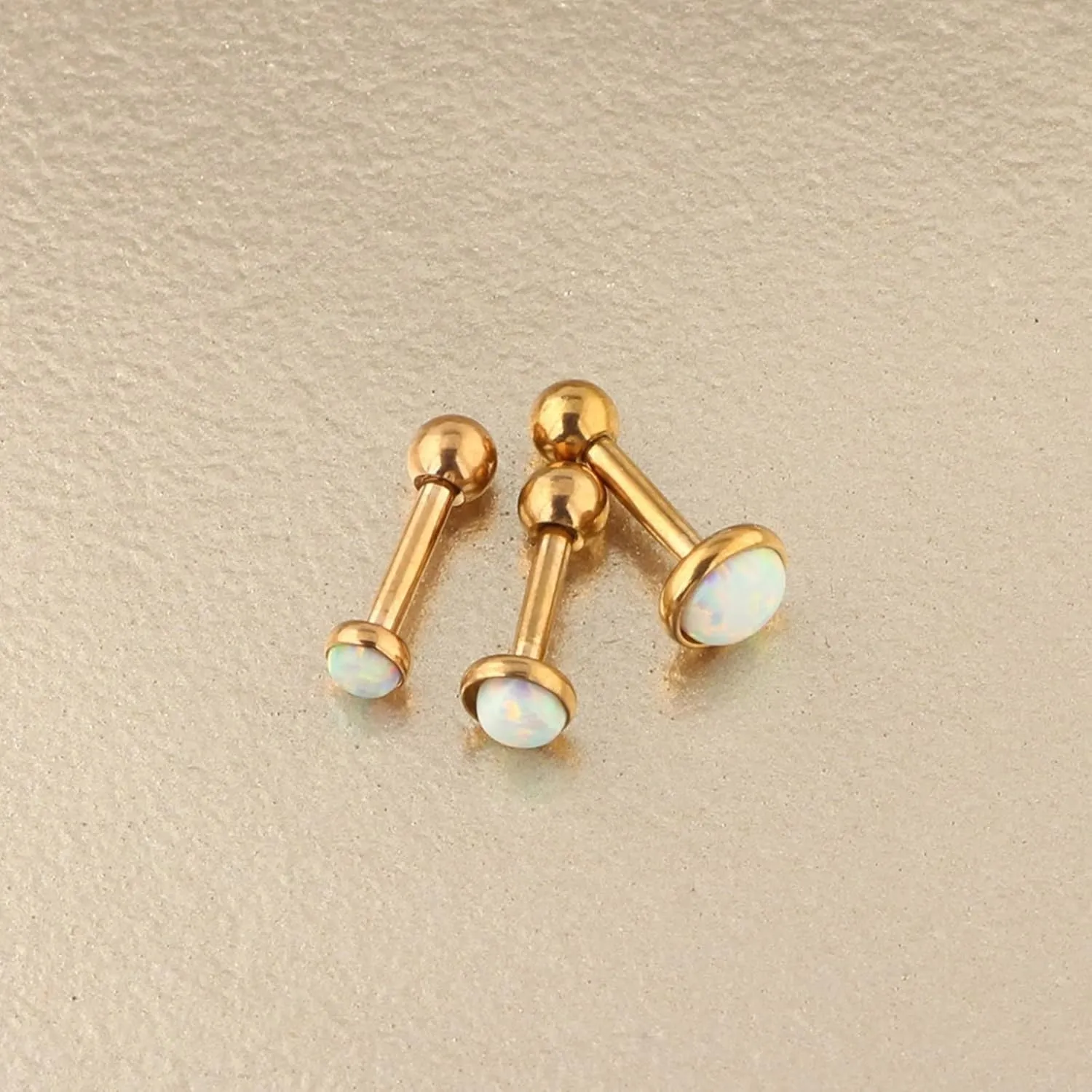 Nose Piercing Jewelry Titanium, Nose Rings Jewelry with 3Pcs Singal Opal Set 3MM 4MM 5MM Piercing Jewelry Gift for Women Men
