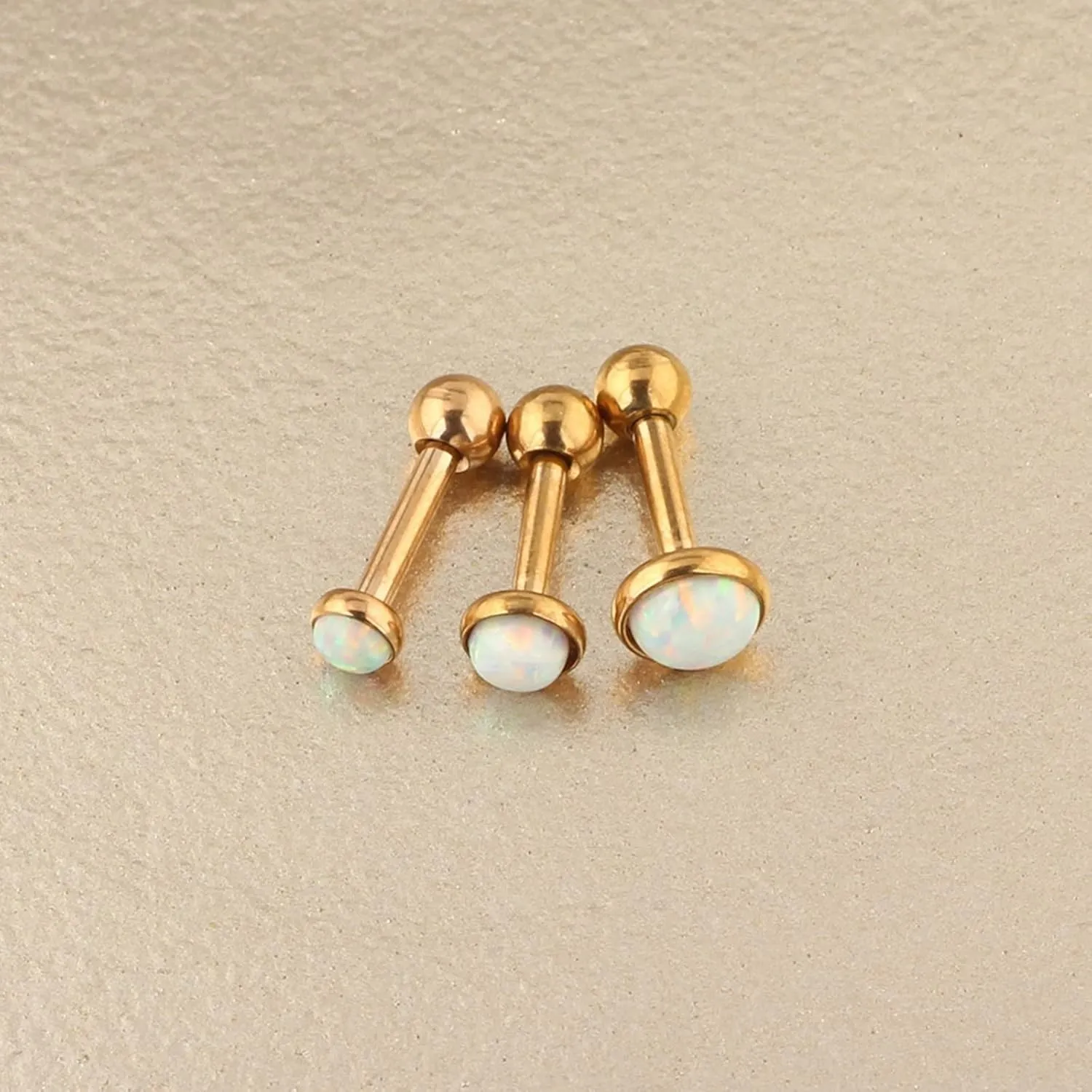 Nose Piercing Jewelry Titanium, Nose Rings Jewelry with 3Pcs Singal Opal Set 3MM 4MM 5MM Piercing Jewelry Gift for Women Men