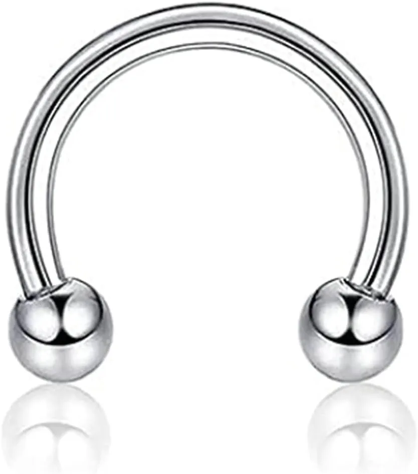 Nostril Piercing Jewelry, Stainless Steel Piercing Jewelry 8pcs Lip Eyebrow Tongue Ring 1.2mm Thickness U Shape Barbell Piercing Jewelry Gift