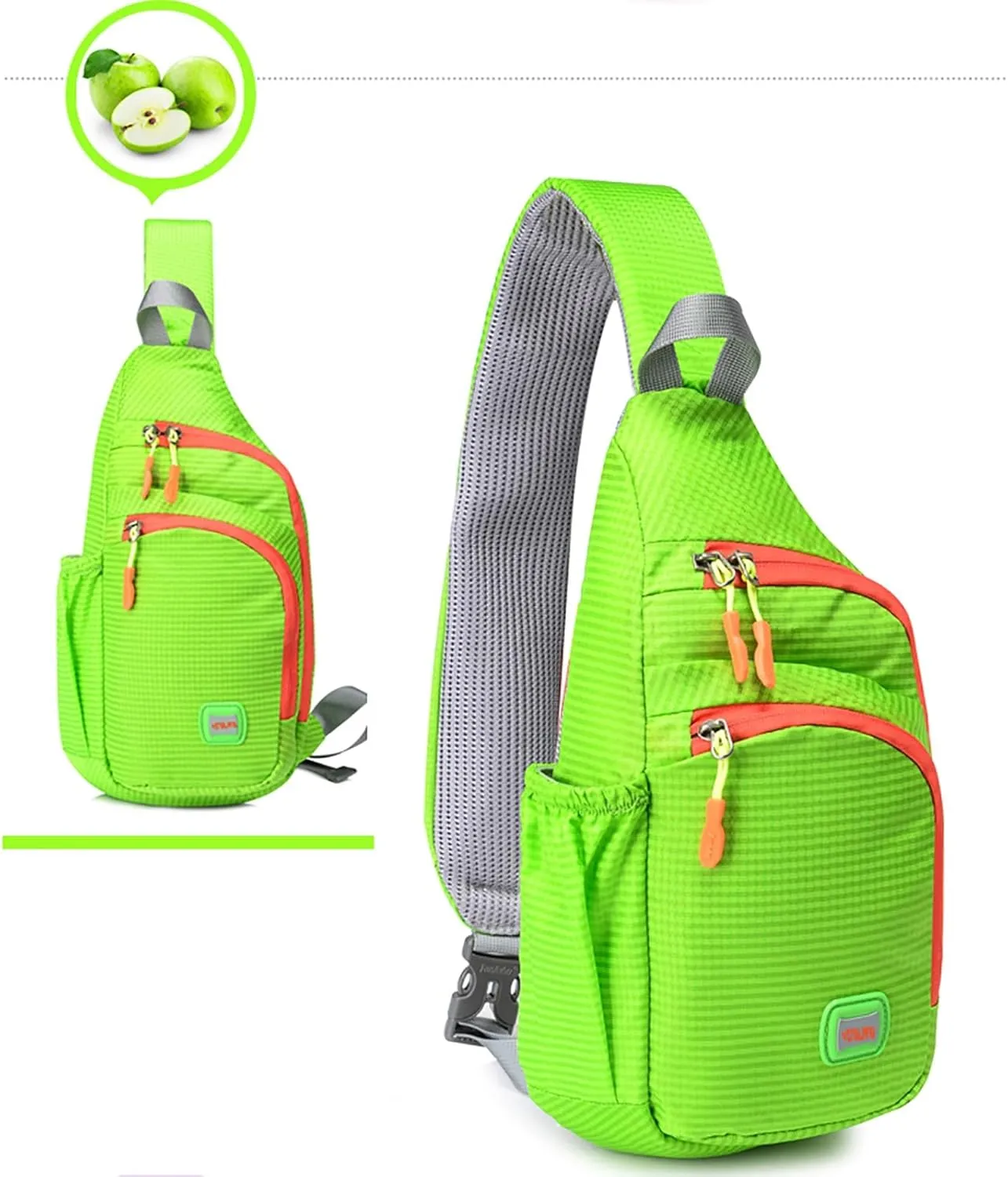 Nylon Fanny Pack Trendy Zipper Sling Bags With Side Pocket For Outdoor Sports Men Shoulder Bags Extra (A, One Size)